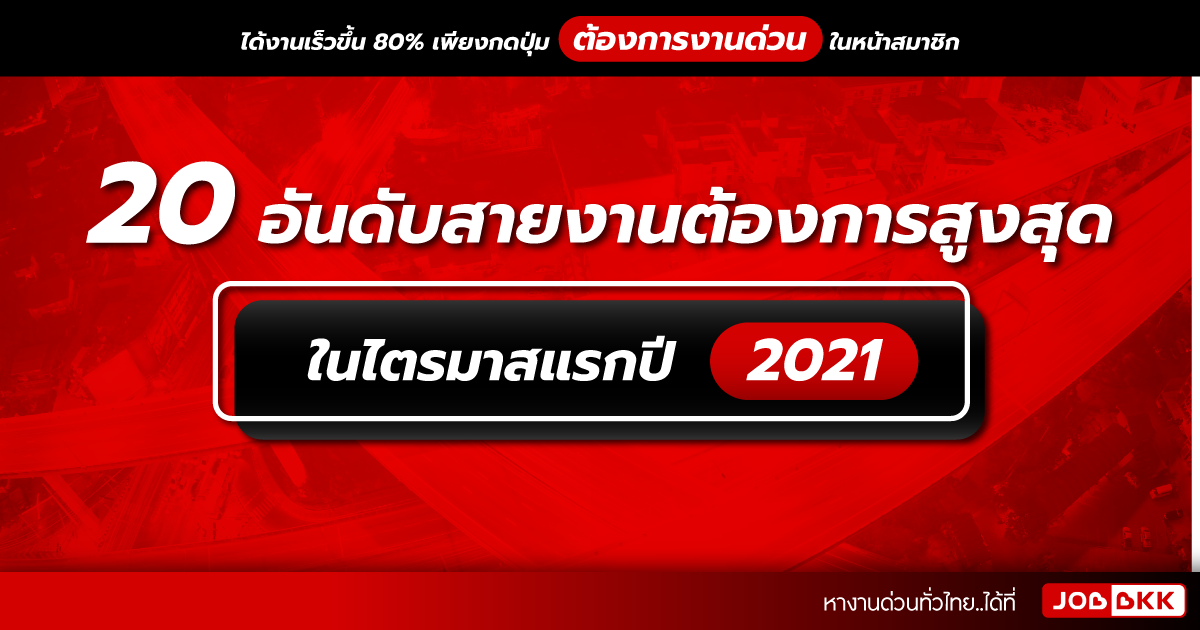 หางาน,สมัครงาน,งาน,20 อันดับสายงานต้องการสูงสุด ในไตรมาสแรกปี 2021